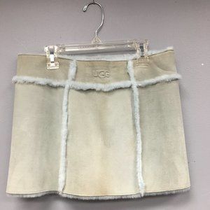 Light Blue UGG Suede & Fur Skirt